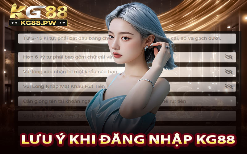 Lưu ý đối với hội viên khi thực hiện đăng nhập KG88